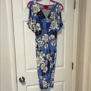 Jennifer Lopez Blue Floral Jumpsuit